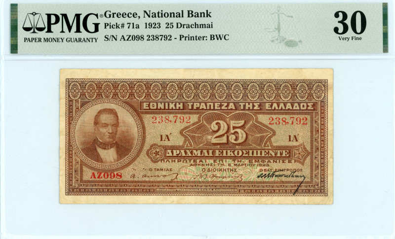 National Bank Of Greece ( ΕΘΝΙΚΗ ΤΡΑΠΕΖΑ ΕΛΛΑΔΟΣ ) 
25 Drachmai, 5 March 1923
S/...