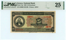 National Bank Of Greece ( ΕΘΝΙΚΗ ΤΡΑΠΕΖΑ ΕΛΛΑΔΟΣ ) 
25 Drachmai, 15 April 1923 
S/N EB062-855109
Printer American Bank Note Company 
Pick 74a; Pitidis...