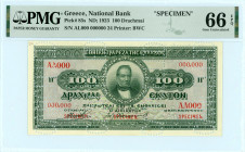 National Bank Of Greece ( ΕΘΝΙΚΗ ΤΡΑΠΕΖΑ ΕΛΛΑΔΟΣ ) 
SPECIMEN 100 Drachmai, 20 April 1923
S/N ΑΛ000-000000
Perforated 'CANCELLED' four times, red 'SPEC...