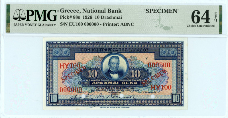 National Bank Of Greece ( ΕΘΝΙΚΗ ΤΡΑΠΕΖΑ ΕΛΛΑΔΟΣ ) 
SPECIMEN 10 Drachmai, 15 Jul...