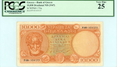 Bank of Greece(ΤΡΑΠΕΖΑ ΤΗΣ ΕΛΛΑΔΟΣ) 
10.000 Drachmai, No Date (1947)
S/N Ρ.08-854133
Small format 
Printer Bradbury Wilkinson & Co.
Pick 178a; Pitidis...