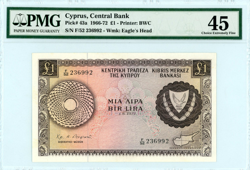 Cyprus Central Bank
Lot of 2 x 1 Pound, 1 June 1972 and 1 May 1978
S/N F/52-2369...