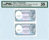 Egypt / Arab Republic
UNCUT 5 Piastres, ND (1998/1999)
S/N Uncut Pair-Remainder
compare with Pick 188r1

Graded Choice About Uncirculated 58 PMG