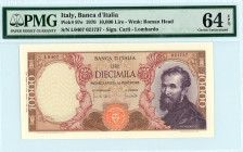 Italy
Banca d'Italia 10000 Lire, 1970
S/N L0407-021737
Signature Carli-Lombardo
Pick 97e

Graded Choice Uncirculated 64 EPQ PMG