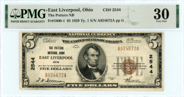 USA 
East Liverpool, Ohio 5 Dollars, series 1929 The Potters National Bank, Ty. 1, CH 2544 S/N A024672A ppG
Fr 1800-1

Graded Very Fine 30 PMG