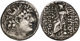Imperio Seléucida. Filipo I, Filadelfos (95-75 a.C.). Antioquía ad Orontem. Tetradracma. (S. 7196 var) (CNG. IX, 1323). 14,90 g. Golpe en reverso. (MB...
