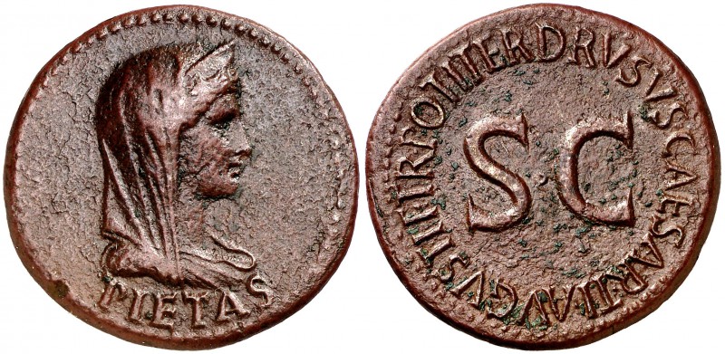 (23 d.C.). Livia. Dupondio. (Spink 1741) (Co. 1) (RIC. 43, de Tiberio). 13,35 g....