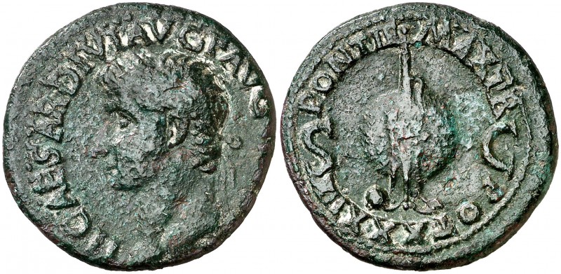 (36-37 d.C.). Tiberio. As. (Spink 1772) (Co. 14) (RIC. 64). 10,75 g. MBC.