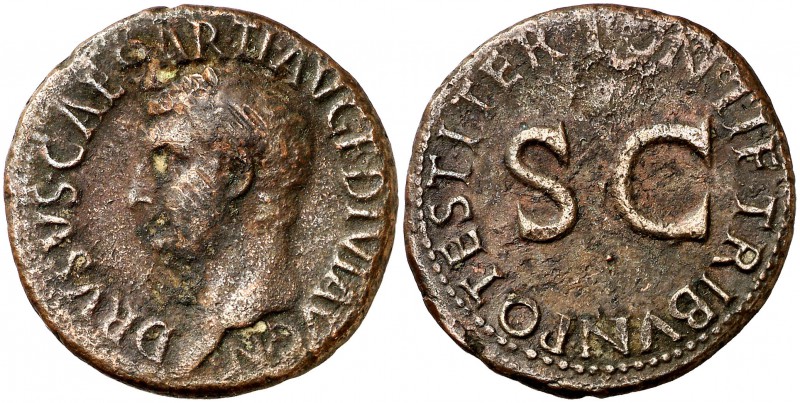 (23 d.C.). Druso. As. (Spink 1794) (Co. 2) (RIC. 45, de Tiberio). 10,76 g. Peque...