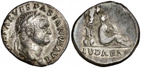 (69-70 d.C.). Vespasiano. Denario. (Spink 2296) (S. 226) (RIC. 2) 3,28 g. MBC+.