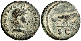 (85 d.C.). Domiciano. Semis. (Spink 2822 var) (Co. 526) (RIC. 314). 3,62 g. Ex Numismatik Naumann 07/05/2017, nº 719. MBC.