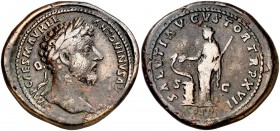 (163 d.C.). Marco Aurelio. Sestercio. (Spink 4999 var) (Co. 564 var) (RIC. 844). 28,97 g. MBC-.