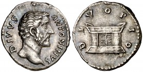 (162 d.C.). Antonino pío. Denario. (Spink 5196) (S. 357) (RIC. 441, Marco Aurelio). 3,26 g. EBC-.