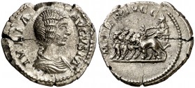 (205 d.C.). Julia Domna. Denario. (Spink 6592) (S. 117) (RIC. 562). 3,28 g. Grieta radial. (EBC-).