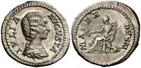 (198 d.C.). Julia Domna. Denario. (Spink 6593) (S. 123) (RIC. 564). 3,16 g. MBC+.