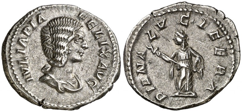 (214 d.C.). Julia Domna. Denario. (Spink 7100) (S. 32) (RIC. 373A, de Caracalla)...