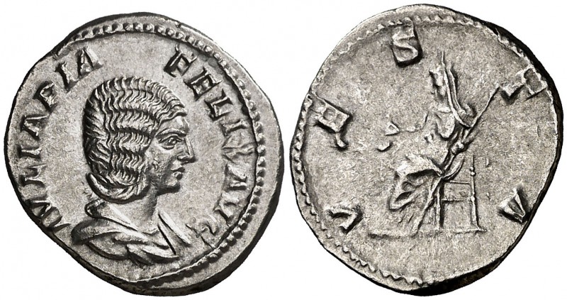 (215 d.C.). Julia Domna. Denario. (Spink 7109) (S. 226) (RIC. 391, de Caracalla)...