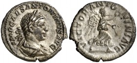 (219 d.C.). Eliogábalo. Denario. (Spink 7553) (S. 293) (RIC. 153). 2,72 g. Bella. EBC/EBC-.