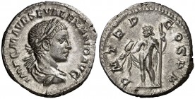(222 d.C.). Alejandro Severo. Denario. (Spink 7891) (S. 204) (RIC. 5). 3,20 g. EBC-.