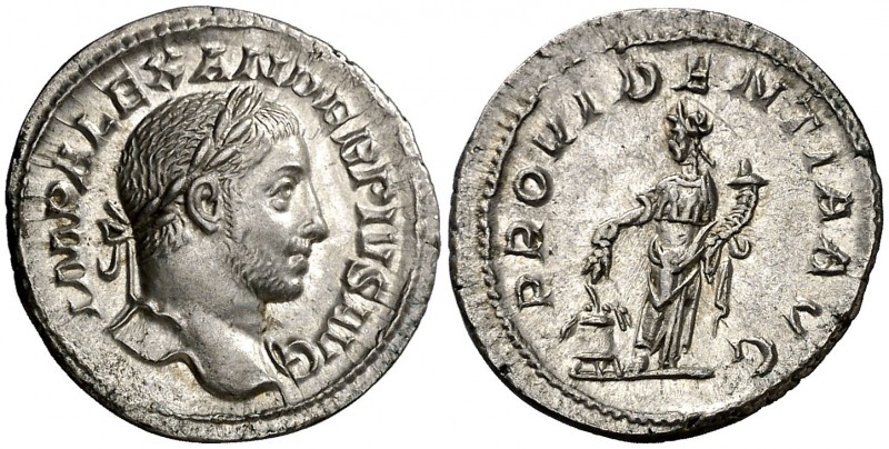 (232 d.C.). Alejandro Severo. Denario. (Spink 7922) (S. 501b) (RIC. 250). 2,98 g...