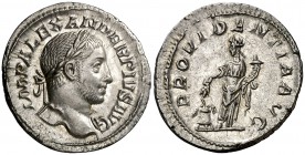 (232 d.C.). Alejandro Severo. Denario. (Spink 7922) (S. 501b) (RIC. 250). 2,98 g. Bella. EBC.
