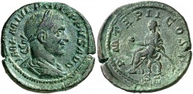 (245 d.C.). Filipo I. Sestercio. (Spink 9003) (Co. 121) (RIC. 148a). 22,91 g. Pátina verde. MBC+.