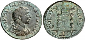s/d. Filipo I. Pisidia. Antioquía. AE 25. (S.GIC. 3936 var) (BMC. XIX, 117). 9,58 g. Pátina verde. MBC+.