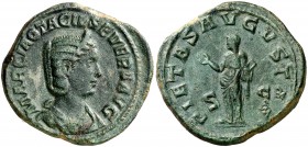 (245-247 d.C.). Otacilia Severa. Sestercio. (Spink 9168) (Co. 46) (RIC. 208a). 19,89 g. Pátina verde. MBC+.