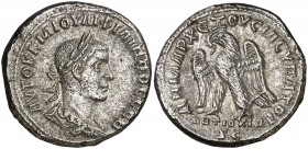 s/d. Filipo II. Siria. Antioquía ad Orontem. Tetradracma. (S.GIC. 4146 var) (BMC. XX, 559). 10,97 g. Ex áureo & Calicó 05/07/2017, nº 64. MBC+.