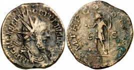 (262 d.C.). Póstumo. Doble sestercio. (Spink 11054) (Co. 262) (RIC. 113). 15,61 g. Escasa. MBC-.