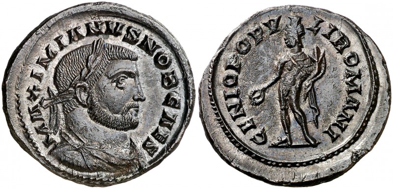 (303 d.C.). Galerio Maximiano. Londinium. Follis. (Spink 14344 var) (Co. 57) (RI...