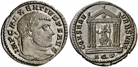 (308-309 d.C.). Majencio. Aquileia. Follis. (Spink 14983) (Co. 21) (RIC. 121a). 6,93 g. EBC.