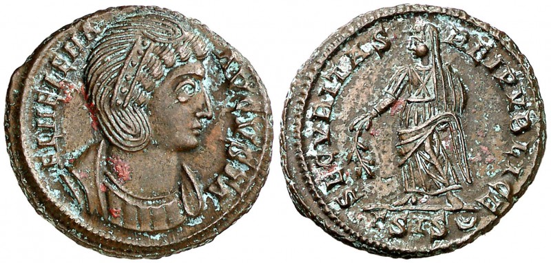 (328-329 d.C.). Helena. Siscia. AE 19. (Spink 16610) (Co. 12) (RIC. 218). 3,13 g...
