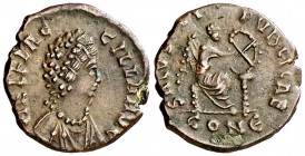 (383 d.C.). Aelia Flaccilla. Constantinopla. AE 13. (Spink 20626) (Co. 5) (RIC. 61). 1,03 g. MBC+.