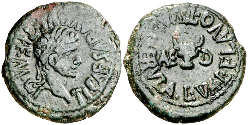 Tiberio. Calagurris (Calahorra). Semis. (FAB. 431) (ACIP. 3129). 5,37 g. MBC.