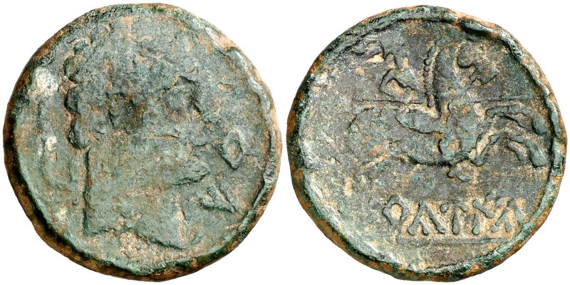 Ercavica (Cañaveruelas). As. (FAB. 1275) (ACIP. 1855). 9,94 g. Pátina verde. BC+...