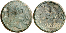 Ercavica (Cañaveruelas). As. (FAB. 1275) (ACIP. 1855). 9,94 g. Pátina verde. BC+/MBC-.