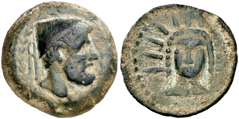 Malaca (Málaga). As. (FAB. 1726) (ACIP. 787). 9,18 g. Pátina verde. MBC.