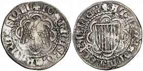 Joan II (1458-1479). Sicília. Pirral. (Cru.V.S. 972 var) (Cru.C.G. 3011 var). 2,57 g. MBC-.