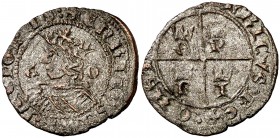 Enrique II (1368-1379). Córdoba. Cruzado. (AB. 466). 1,64 g. Escasa. MBC-.