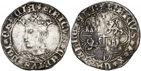 Enrique IV (1454-1474). Toledo. Real de busto. (AB. 693). 3,04 g. Orla circular en anverso y lobulada en reverso. Oxidaciones. (MBC-).