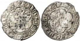 Enrique IV (1454-1474). Cuenca. Medio real. (AB. 697). 1,62 g. Orla hexalobular. Rara. BC+.
