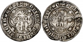 Enrique IV (1454-1474). Segovia. Medio real. (AB. falta). 1,59 g. Orlas lobulares con en los espacios. Rara. MBC-.