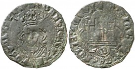 Enrique IV (1454-1474). Burgos. Cuartillo. (AB. 739 var). 4,09 g. Leyendas degeneradas. MBC-.