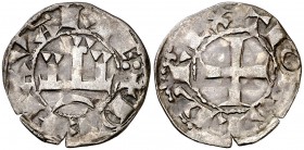 Teobaldo II (1253-1270). Navarra. Dinero. (Cru.V.S. 228). 1,06 g. MBC.