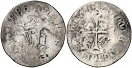 Juan y Blanca (1425-1441). Navarra. Blanca. (Cru.V.S. 254.1) (Cru.C.G. 2950a). 2,60 g. Escasa. BC.