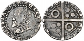 1598. Felipe II. Barcelona. 1 croat. (Cal. 608). 2,92 g. MBC-.