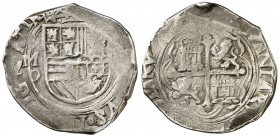 s/d. Felipe II. México. O. 4 reales. (Cal. 335 var.). 13,52 g. Separación de palabras por . BC+/MBC-.