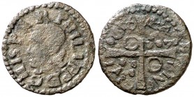1616. Felipe III. Barcelona. 1 diner. (Cal. 607) (Cru.C.G. 4347b). 0,72 g. MBC-.