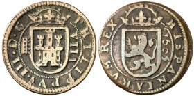 1605. Felipe III. Segovia. 8 maravedís. (Cal. 761). 6,72 g. MBC.